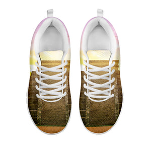 Mayan Civilization Print White Running Shoes