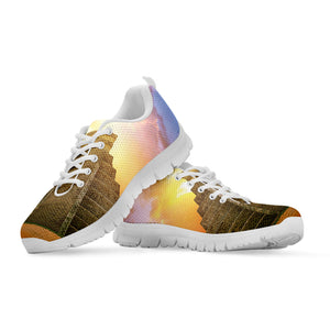 Mayan Civilization Print White Running Shoes