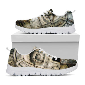 Mayan Stone Print White Running Shoes