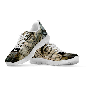 Mayan Stone Print White Running Shoes