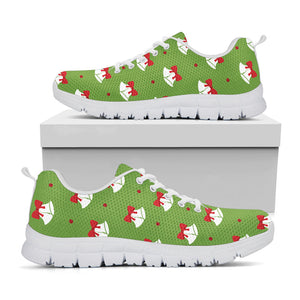 Merry Christmas Bells Pattern Print White Running Shoes
