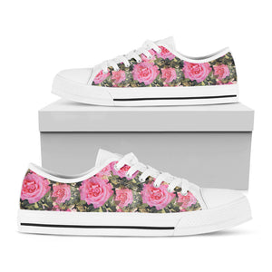 Military Camouflage Flower Pattern Print White Low Top Sneakers