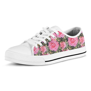 Military Camouflage Flower Pattern Print White Low Top Sneakers