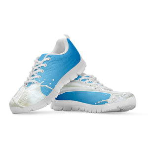 Milk Splash Print White Running Shoes