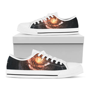 Milky Way Universe Print White Low Top Sneakers