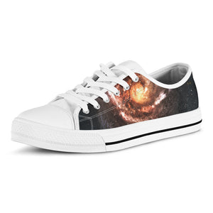 Milky Way Universe Print White Low Top Sneakers