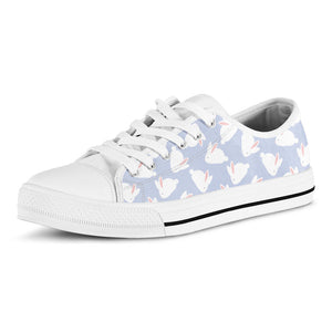 Mini Rabbit Pattern Print White Low Top Sneakers