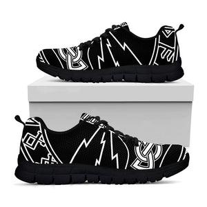 Mjolnir And Younger Futhark Print Black Running Shoes
