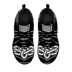 Mjolnir And Younger Futhark Print Black Running Shoes