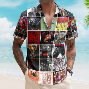 Mötley Crüe Album Collage Hawaiian Shirt Rock Band Fan Shirt