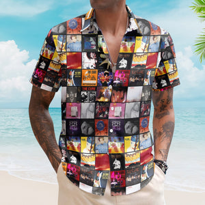 The Cure Retro Music Album Art Mosaic Grid Colorful Hawaiian Shirt Retro Music Album Art Inspired Unisex Shirt