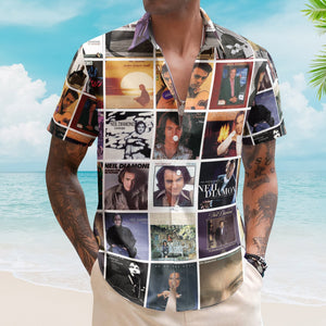 Neil Diamond Album Collage Hawaiian Shirt Pop Rock Music Fan Shirt