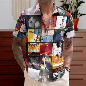 The Cure Hawaiian Shirt Album Cover Collage Alternative Rock Summer Button Up