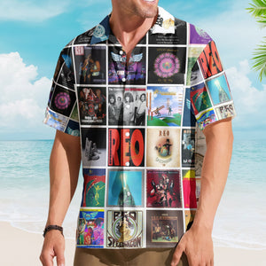 REO Speedwagon Album Collage Hawaiian Shirt Rock Music Band Fan Shirt