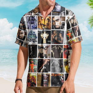 2Pac Album Collage Hawaiian Shirt Hip-Hop Rap Music Fan Shirt