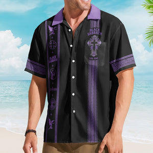Black Sabbath Luxury Design Hawaiian Shirt Gothic Inspired Purple Hawaiian Shirt
