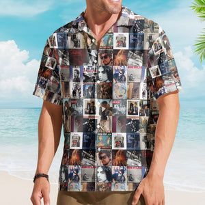 Bob Dylan Rock Music Icon Unisex Summer Button Up Hawaiian Shirt Retro Music Album Art Inspired Unisex Shirt