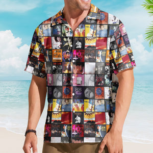 The Cure Retro Music Album Art Mosaic Grid Colorful Hawaiian Shirt Retro Music Album Art Inspired Unisex Shirt