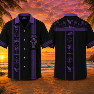Black Sabbath Luxury Design Hawaiian Shirt Gothic Inspired Purple Hawaiian Shirt