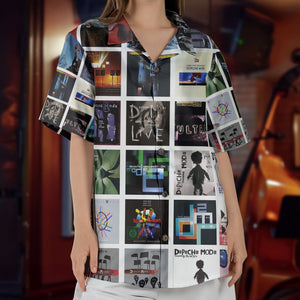 Depeche Mode Hawaiian Shirt Album Cover Collage Synth Pop Summer Button Up