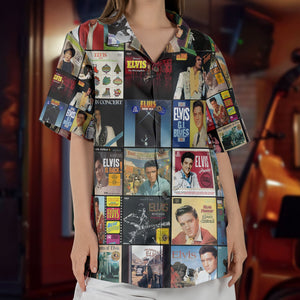 Elvis Presley Nostalgia Collage Hawaiian Shirt Classic Rock & Roll Memories Gift