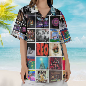 REO Speedwagon Album Collage Hawaiian Shirt Rock Music Band Fan Shirt