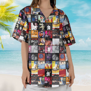 The Cure Retro Music Album Art Mosaic Grid Colorful Hawaiian Shirt Retro Music Album Art Inspired Unisex Shirt
