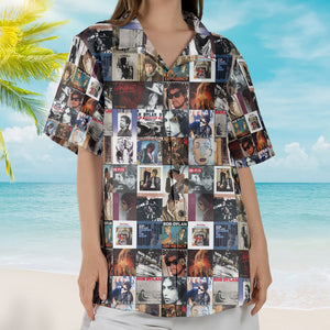 Bob Dylan Rock Music Icon Unisex Summer Button Up Hawaiian Shirt Retro Music Album Art Inspired Unisex Shirt