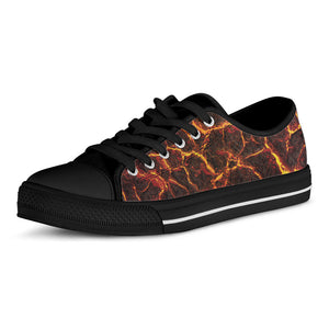 Molten Lava Print Black Low Top Sneakers