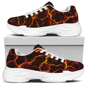 Molten Lava Print White Chunky Shoes