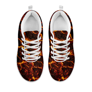 Molten Lava Print White Running Shoes