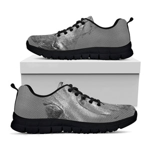 Monochrome Shar Pei Print Black Running Shoes