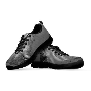 Monochrome Shar Pei Print Black Running Shoes