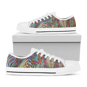Multicolor Psychedelic Print White Low Top Sneakers