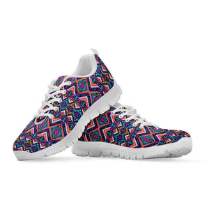 Native American Navajo Tribal Print White Running Shoes
