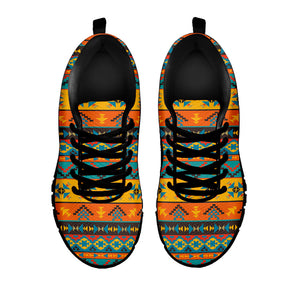 Native Indian Inspired Pattern Print Black Running Shoes