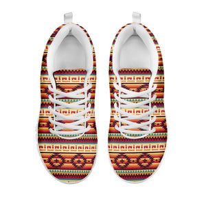 Native Inspired Pattern Print White Running Shoes