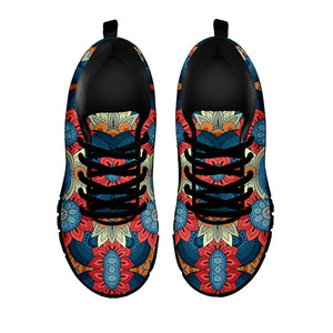 Native Tribal Bohemian Pattern Print Black Running Shoes