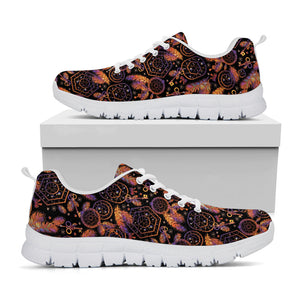 Native Tribal Dream Catcher Print White Running Shoes