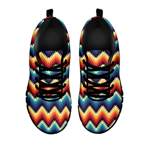 Native Tribal Inspired Pattern Print Black Running Shoes