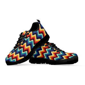Native Tribal Inspired Pattern Print Black Running Shoes