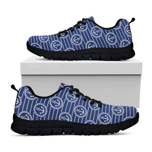Nautical Anchor Pattern Print Black Running Shoes