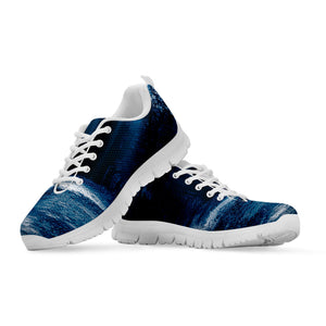 Night Forest And Moonlight Print White Running Shoes