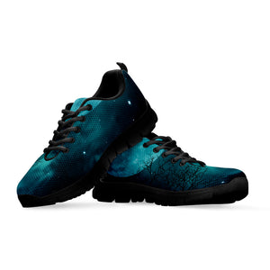 Night Sky And Full Moon Print Black Running Shoes