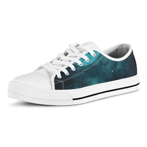 Night Sky And Full Moon Print White Low Top Sneakers