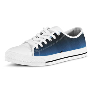 Night Sky And Moon Phase Print White Low Top Sneakers