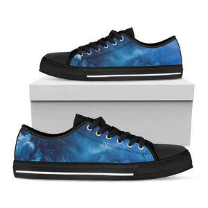 Night Sky And Moonlight Print Black Low Top Sneakers