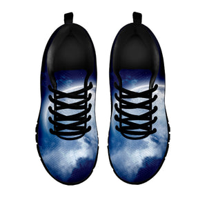 Night Sky Full Moon Print Black Running Shoes