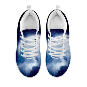 Night Sky Full Moon Print White Running Shoes