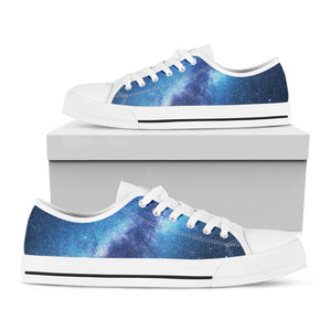 Night Sky Milky Way Print White Low Top Sneakers